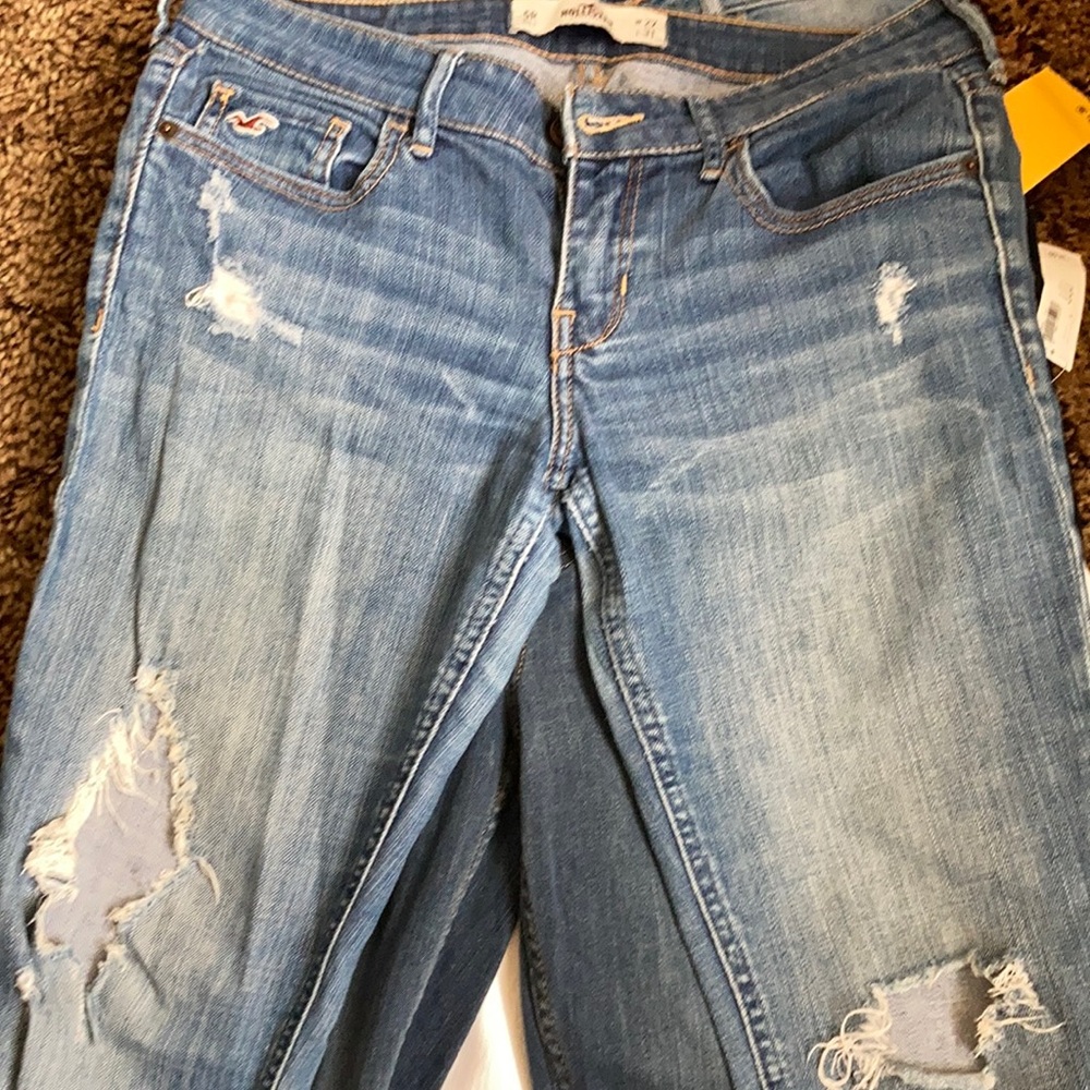 Distressed blue jeans from Hollister
